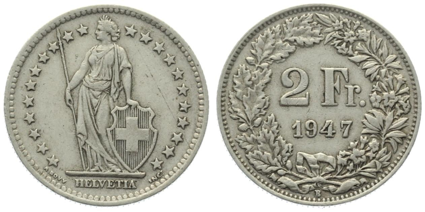 2 Franken 1947 B